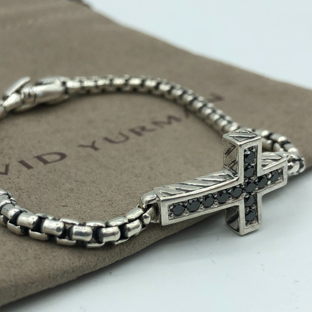 David Yurman Black Diamond Chevron Cross Bracelet
